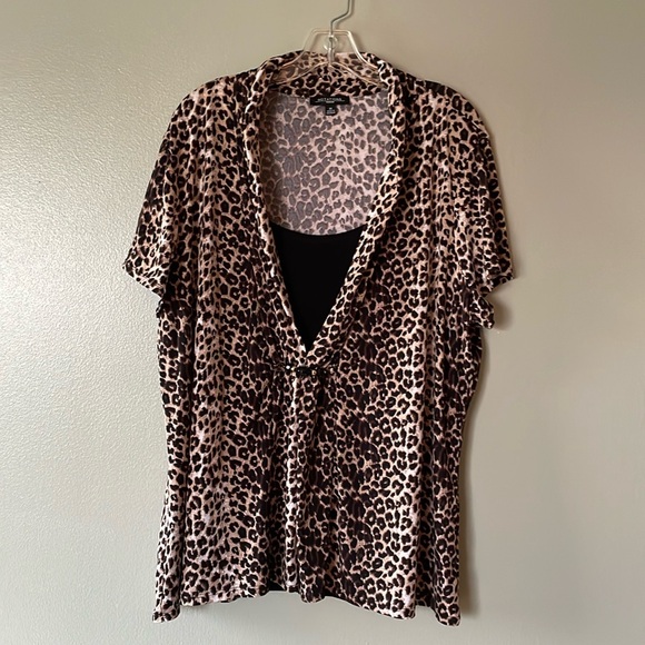 NOTATIONS, leopard print blouse, Size 3X - Picture 6 of 11